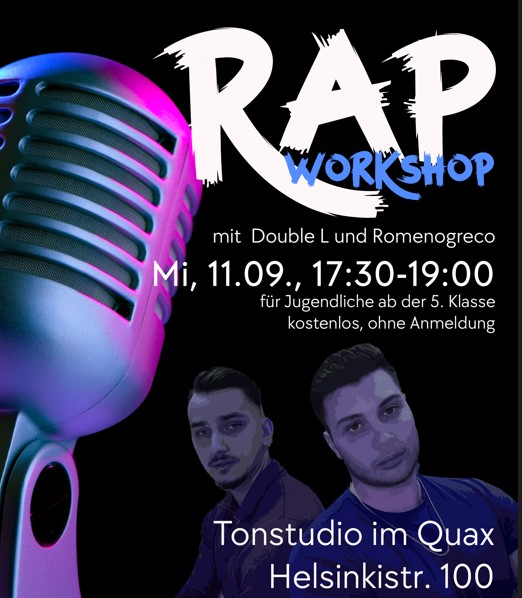 Rap-Workshop im Quax in der Messestadt am 11. September 2024