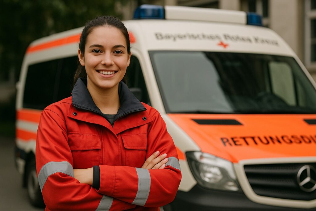 Notfallsanitäterin am Tag der Notfallmedizin