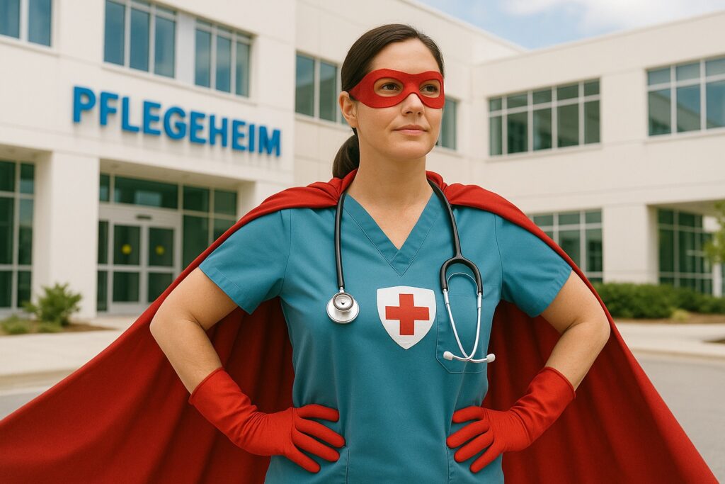 Pflegerin als Superheldin